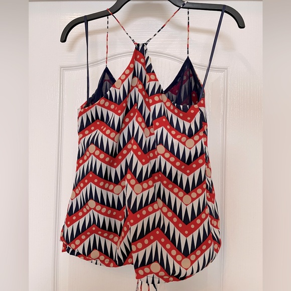 Chandi and Lia tank top size Small in red, blue and white pattern. Skinny straps - Picture 2 of 4